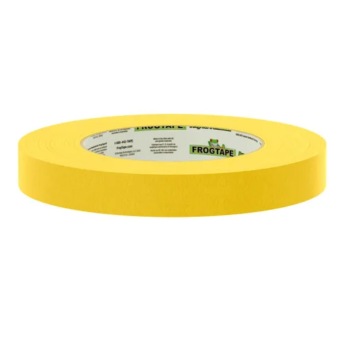 Miniatura 3 de FrogTape Cinta adhesiva de grado de rendimiento de temperatura moderada dorada 225, adherencia media-alta, 0.709 in x 180.4 ft, 8 rollos por paquete