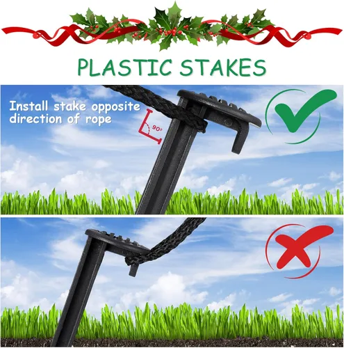 Miniatura 4 de Blulu 24 estacas inflables con correas y ganchos, estacas de plástico para patio, decoraciones de césped resistentes para inflables, Navidad