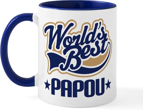 Miniatura 22 de CafePress Papou (Worlds Best) Taza de café de cerámica (11 oz (11.0 fl oz)