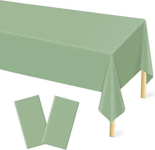 Miniatura 43 de Mulbozy 2 piezas de mantel de plástico negro para mesa rectangular, 54 × 108 pulgadas, fundas desechables de mesa para fiestas negras