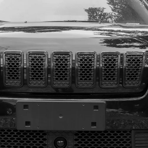 Miniatura 7 de JeCar Insertos de parrilla para Jeep Cherokee, insertos de rejilla delantera para Jeep Cherokee 2019-2025 (negro)