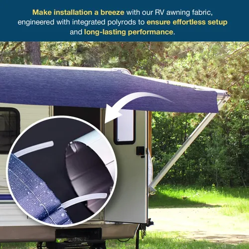 Miniatura 3 de Shade Pro RV Tela de repuesto para toldo Vinilo duradero de grado premium 16' [tela de 15' 2"], toldo para cámper azul grisáceo en degradé Slate