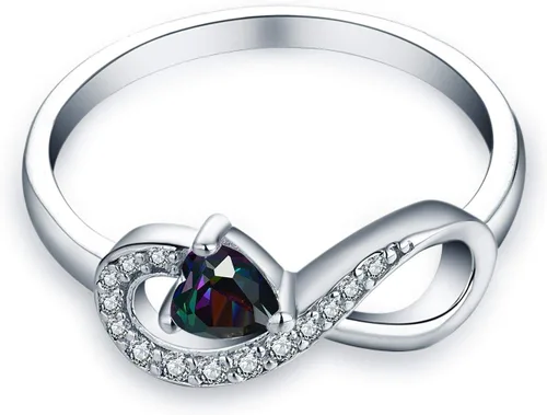 Miniatura 66 de Anillo Jo Wisdomo de compromiso. de plata esterlina, con corazón e infinito, anillo de amistad, para ella