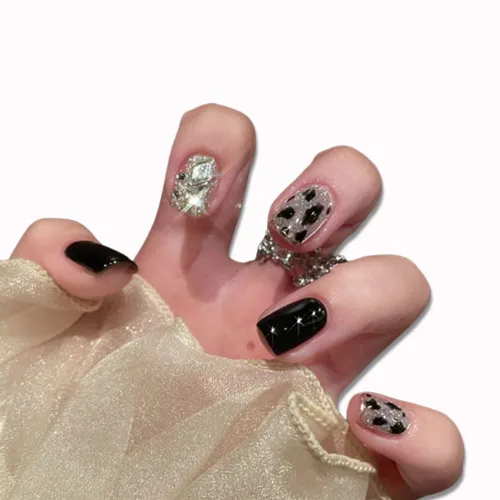 Miniatura 30 de LIGHT RAIN - Uñas a presión medianas con diseño de galaxia Andromeda, de lujo, reutilizables, de siete capas, con acabado UV, uñas postizas hechas a