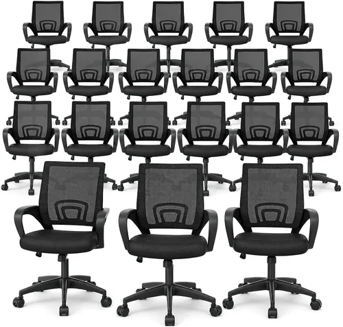 Miniatura 33 de Magshion Silla ergonómica de escritorio de oficina, silla de computadora de malla con respaldo medio, silla giratoria con respaldo transpirable