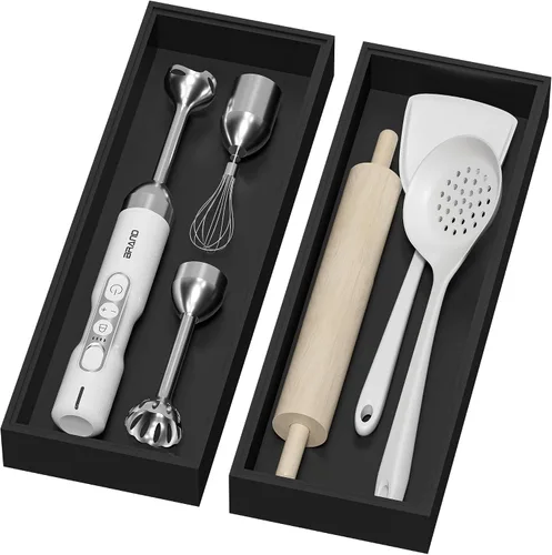 Miniatura 12 de Lixple Organizador de Cajón de Bambú, Pequeño Organizador de Cubiertos para Cajón de Cocina, Organizador de Utensilios Apilable, 2 Piezas