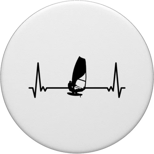 Miniatura 3 de Heartbeat Surfing Windsurfer Windsurf Windsurfing PopSockets MagSafe PopGrip for iPhone