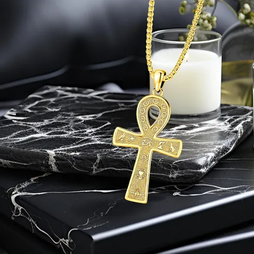 Miniatura 11 de Collar de pentagrama de plata de ley con triple luna, diosa celta, nudo celta, nudo de brujas, Ankh, sol y luna, Hécate, lilith, Santa Muerte