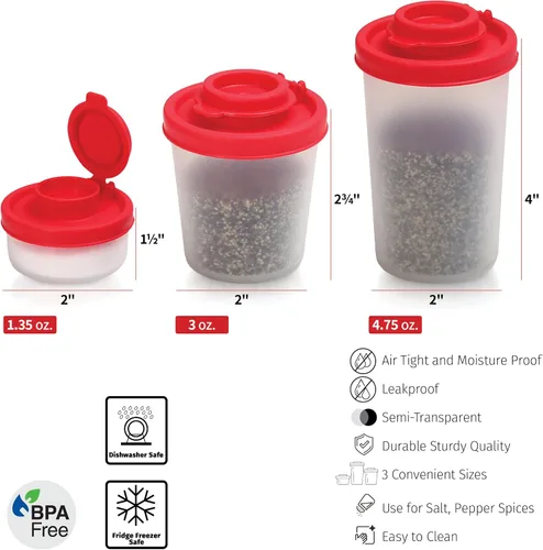Miniatura 6 de SIGNORAWARE - Salero y pimentero a prueba de humedad, juego de salero para ir de campamento, picnic al aire libre, cocina, loncheras, juego