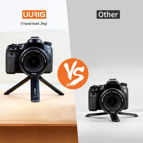 Miniatura 5 de UURIG TP05 Mini trípode extensible para cámara, portátil, mango para selfie, trípode de cámara web de escritorio con tornillo de 1/4 pulgadas