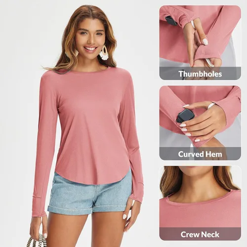 Miniatura 67 de BALEAF - Camisetas de sol de manga larga para mujer, con FPU 50+, para senderismo, ligeras, de secado rápido, protección contra rayos ultravioleta