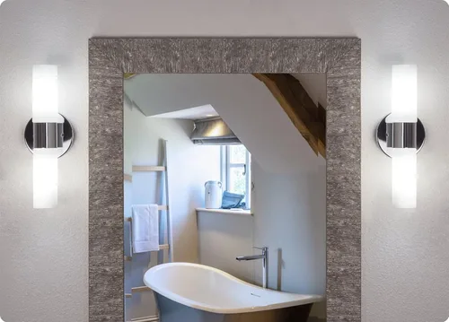 Miniatura 7 de Kira Home Duo - Aplique de pared moderno de 14 pulgadas con pantallas de vidrio esmerilado, para baño/tocador, acabado cromado