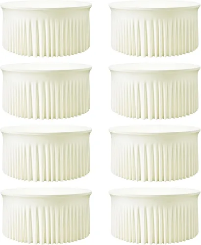 Miniatura 16 de 2 Pack White 72 inch Round Spandex Tablecloth, Washable Stretchy Fitted 6FT Round Tables,Elastic Edge with Skirt, Wrinkle-Free Table Cloths for