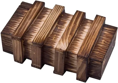 Rompecabezas de madera clásico 3D hecho a mano, caja de regalo mágica, caja de juego con cajón secreto extra seguro, juguetes IQ SHUYUE