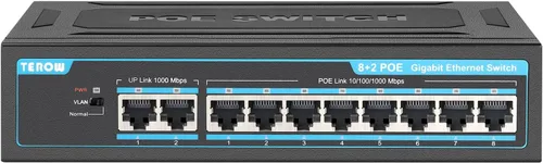 Miniatura 9 de Switch PoE Gigabit 4 puertos con 1 puerto 1000 Mbps Uplink, TEROW, 65W, alimentación incorporada, cumple con la actualización 802.3af/at Vlan