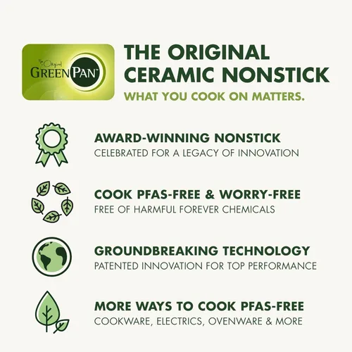 Miniatura 10 de GreenPan Juego de utensilios de cocina antiadherentes Reserve Pro de 10 piezas, cerámica certificada NSF, juego de ollas y sartenes anodizadas duras