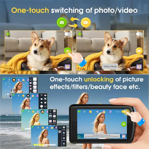 Miniatura 4 de Cámara digital AI, cámara AI de enfoque automático frontal y trasera, cámaras digitales compactas para fotografía con WiFi, reconocimiento