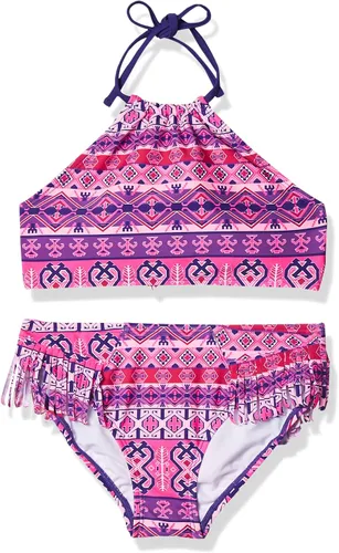 Miniatura 8 de Kanu Surf Mahina bikini halter de 2 piezas para niñas, traje de baño para playa mahina azul