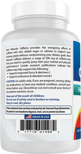 Miniatura 7 de Best Naturals Píldoras de cafeína de 200 mg, 120