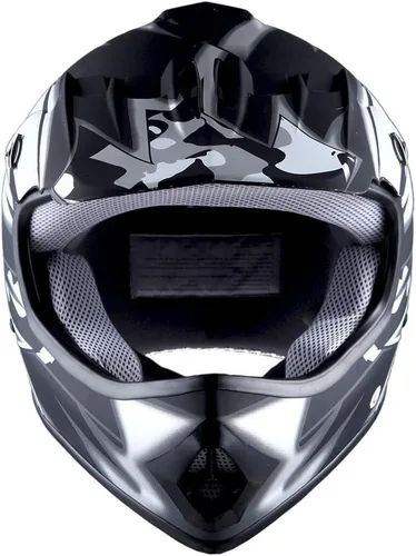 Miniatura 3 de WOW Youth Kids Motocross BMX MX ATV Dirt Bike Moutain Helmet Storm Black Estrella Negro Mate