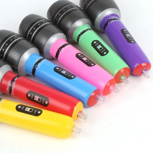 Miniatura 4 de CCINEE Paquete de 12 micrófonos inflables, micrófono inflable gigante de 9.4 pulgadas, accesorios de micrófono inflable para conciertos musicales