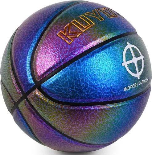 Miniatura 9 de KUYOTQ Kids Youth Women Basketball - Shiny Purple Leather Size 3/4/5/6 - 22/25.5/27.5/28.5" Dazzle Textured Basketball for Boys and Girls