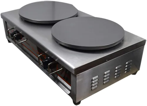 Miniatura 3 de TECHTONGDA 15.75 "Máquina comercial para hacer panqueques de gas natural 2000Pa antiadherente para crepas para panqueques (doble 134032)