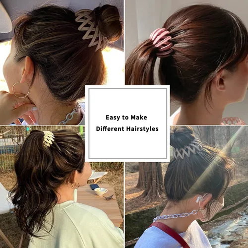 Miniatura 2 de TOBATOBA Bird Nest - Pinza mágica para el cabello, 5 unidades, plástico mate, horquilla expandible para cabello fino, soporte para cola de caballo
