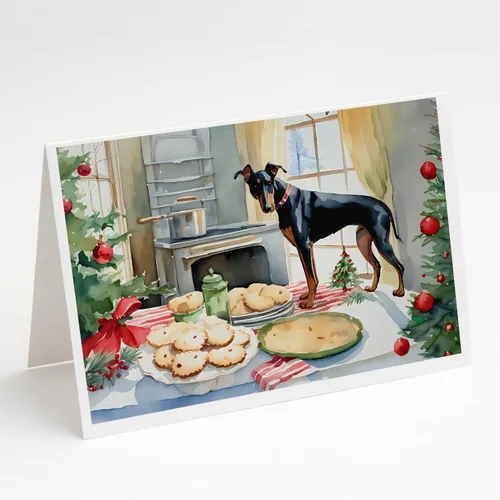 Miniatura 184 de Caroline's Treasures DAC3884GCA7P Paquete de 8 tarjetas en blanco de Navidad con galletas de husky siberiano Tarjetas de felicitación con sobres