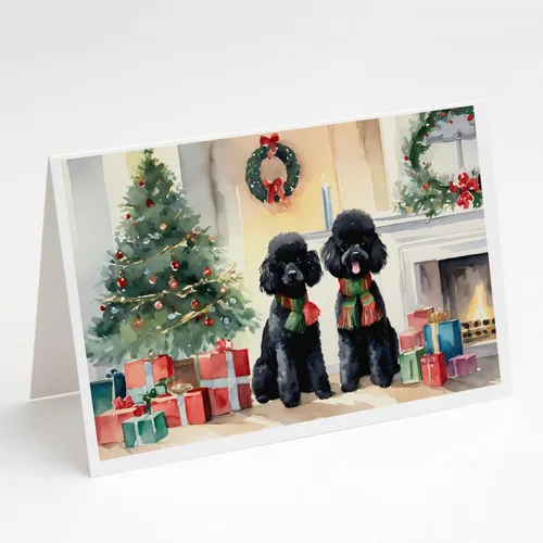 Miniatura 25 de Caroline's Treasures DAC2753GCA7P Paquete de 8 tarjetas de felicitación navideña acogedora de Husky siberiano Tarjetas en blanco con sobres