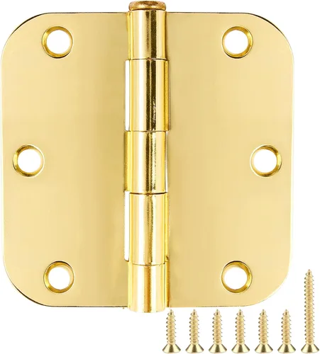 Miniatura 14 de 30 paquetes de bisagras de puerta mate negro de 3.5 x 3.5 pulgadas con radio de 5/8, bisagras interiores resistentes redondeadas para puertas, Negro
