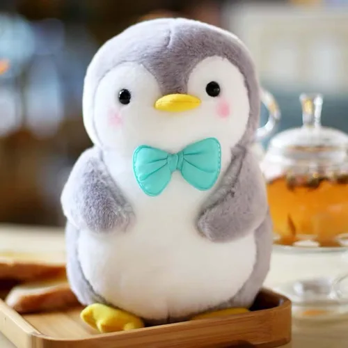 Miniatura 2 de Pingüino de peluche de animales del océano, juguetes de muñecas, decoraciones de regalos para niños y niñas, 10 pulgadas (azul)