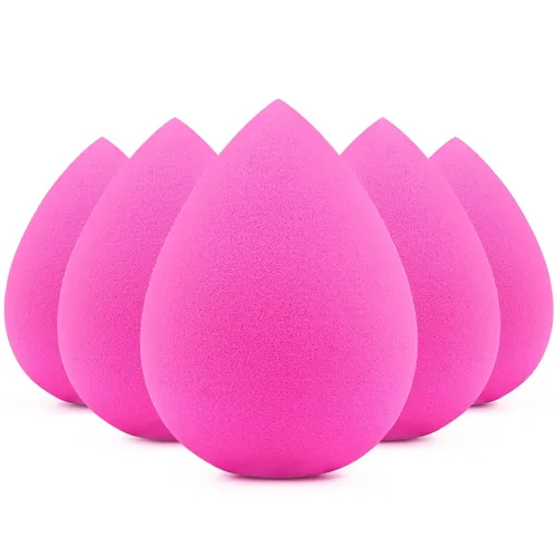 BEAKEY - 5 esponjas de maquillaje, esponjas de belleza sin látex para una aplicación impecable de productos líquidos, en crema o en polvo, esponjas