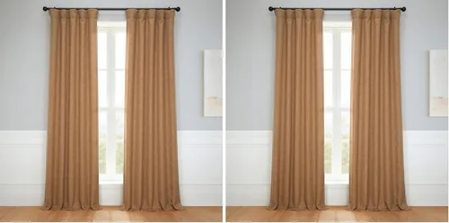 Miniatura 57 de HPD Half Price Drapes - Cortinas de lino sintético para sala de estar (2 paneles) - 100 pulgadas de ancho x 84 pulgadas de largo - Cortinas