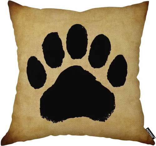 AOYEGO Funda de almohada con estampado de pata de oso, garras de huellas, evidencia de hallazgo de animales del bosque, funda de almohada grande de