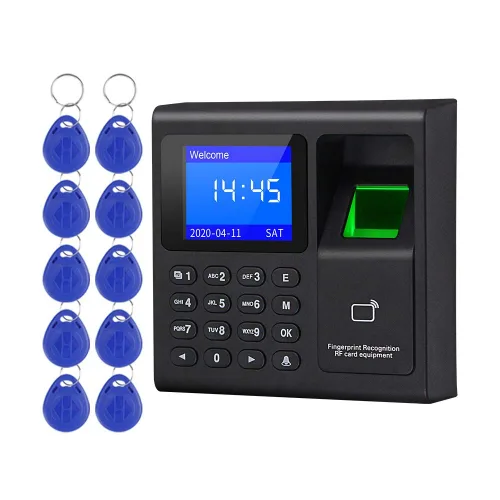 LIBO Máquina de asistencia de tiempo biométrico inteligente de huellas dactilares Grabadora de reloj de tiempo Dispositivo de registro de empleados