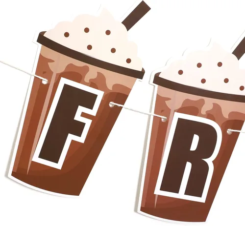 Miniatura 3 de Cartel de fiesta de café frappe, pancarta de fiesta de cumpleaños, café frappe.