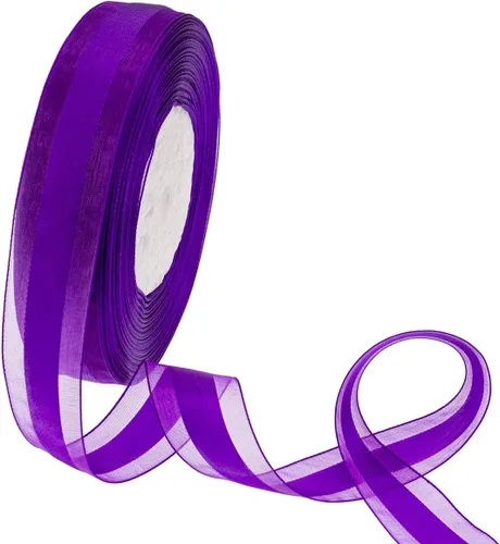 Miniatura 6 de ATRBB Cinta de satén de 50 yardas de 1 pulgada de ancho con borde de organza para regalos de boda, envoltura, lazos de bricolaje y manualidades Azul