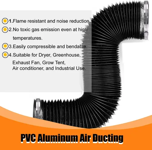 Miniatura 2 de Manguera de ventilación para secadora - Conducto flexible de 4 pulgadas, 3 pies de largo, protección resistente de cuatro capas - Ideal