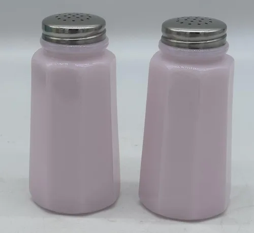 Miniatura 3 de Juego de salero y pimentero - Patrón de paneles - Hecho en Estados Unidos - Mosser Glass USA (leche)