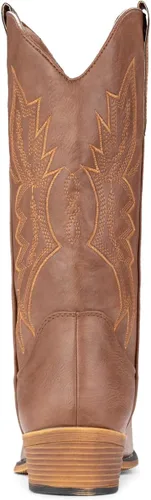 Miniatura 4 de IUV Botas vaqueras para mujer, botas vaqueras, botas vaqueras con punta puntiaguda, botas de media pantorrilla