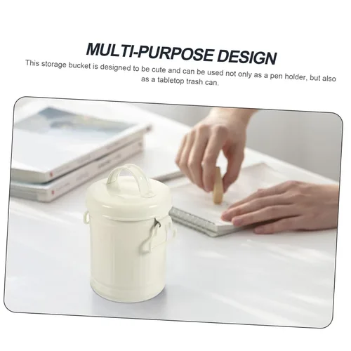 Miniatura 4 de Basurero de escritorio pequeño de escritorio, cubo de almacenamiento para artículos diversos, soporte para brochas de maquillaje, cubos pequeños