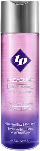 ID Pleasure Lubricante Personal Estimulante 4.4 Fl Oz - Lubricante con Sensación de Hormigueo a Base de Agua con Extractos Botánicos Naturales,