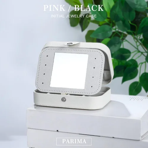 Miniatura 5 de Joyero de viaje, caja de joyería mediana, piel sintética impermeable, para mujeres y niñas, organizador, regalos portátiles