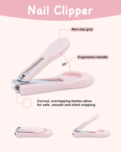 Miniatura 2 de babygoal Kit de cuidado de moscas de uñas para bebé, juego de 4 piezas con tapón de seguridad, corte sin dolor para recién nacidos y bebés, estuche