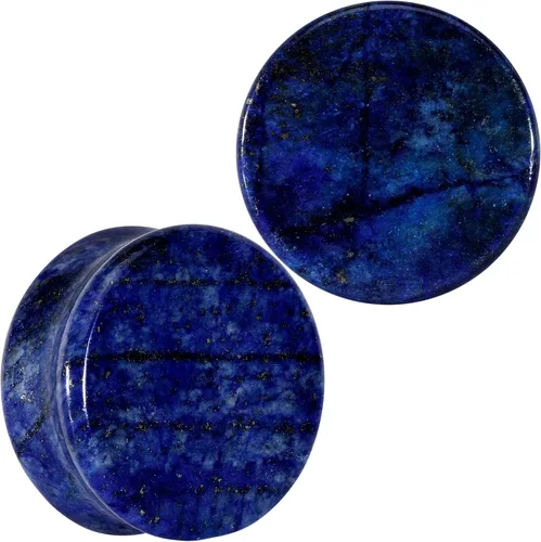 Body Candy Juego de 2 tapones de silla de montar de piedra lapislázuli, color azul natural, para mujer, 2 unidades, Lapislázuli