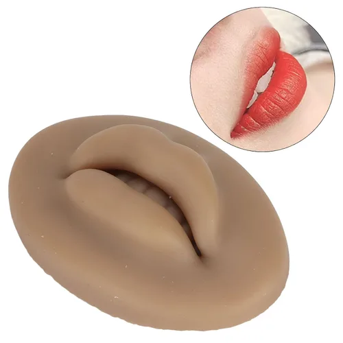 Miniatura 6 de Labios de silicona 3D semipermanentes de tacto real con imitación para labios de entrenamiento, lengua de oído, boca de ojos, silicona 3D