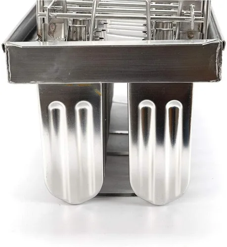 Miniatura 5 de 20 moldes para paletas, kit de soporte de moldes de paletas de hielo de acero inoxidable comercial GDAE10 con 100 palos de bambú reutilizables