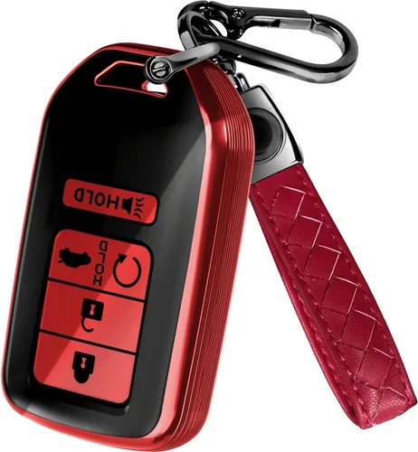Miniatura 19 de Lucrum Compatible con funda para llavero Honda y llavero de cuero - Estuche de llavero de TPU para Accord Civic CR-V HR-V Pilot Ridgeline SE LX