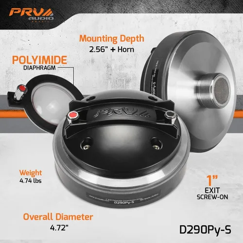 Miniatura 4 de PRV AUDIO D290Py-S 180 Watts 1" Pro Audio atornillado controlador de compresión 8 ohmios (individual)